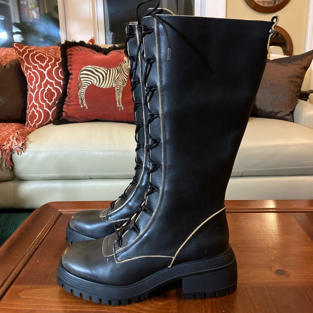 Franco Sarto Black ‘Jasper’ Lace-Up Boots - Picture 2 of 15